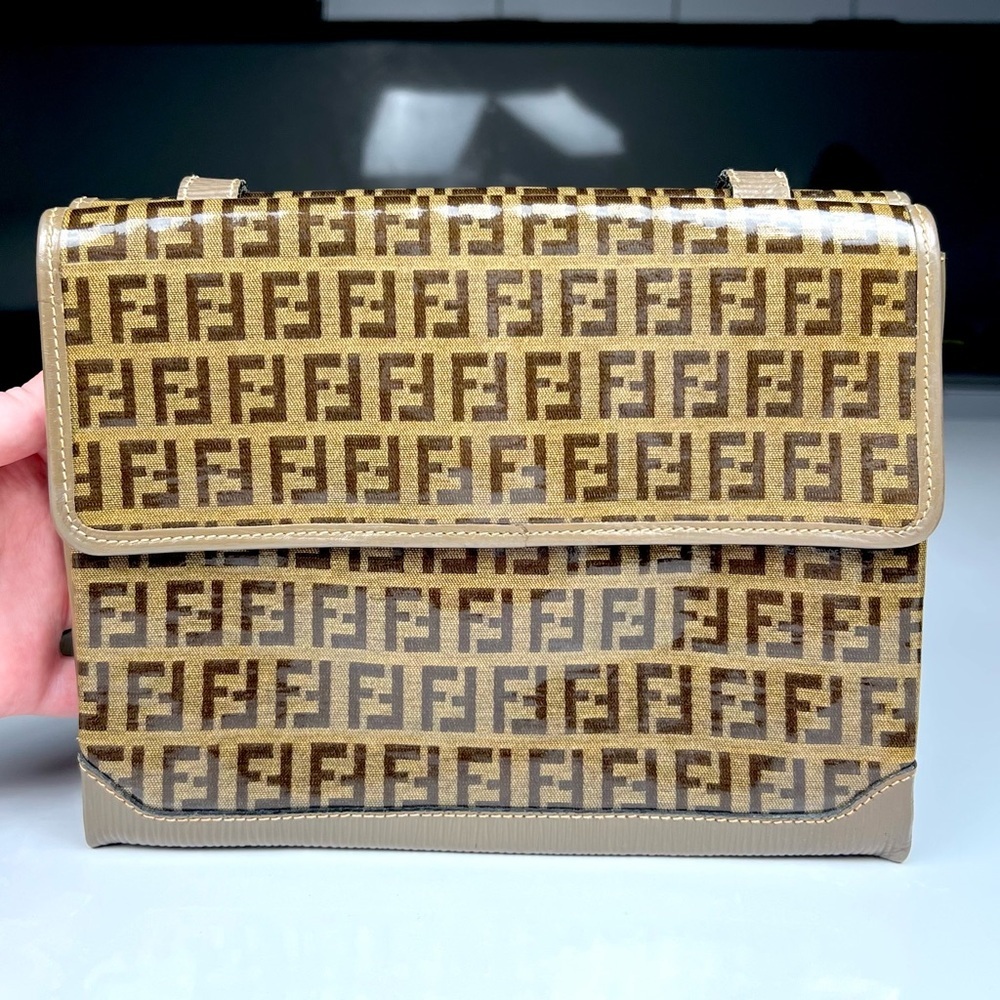 FENDI Zucca Shoulder Bag Coating Canvas And Leather - Picture 7 of 12